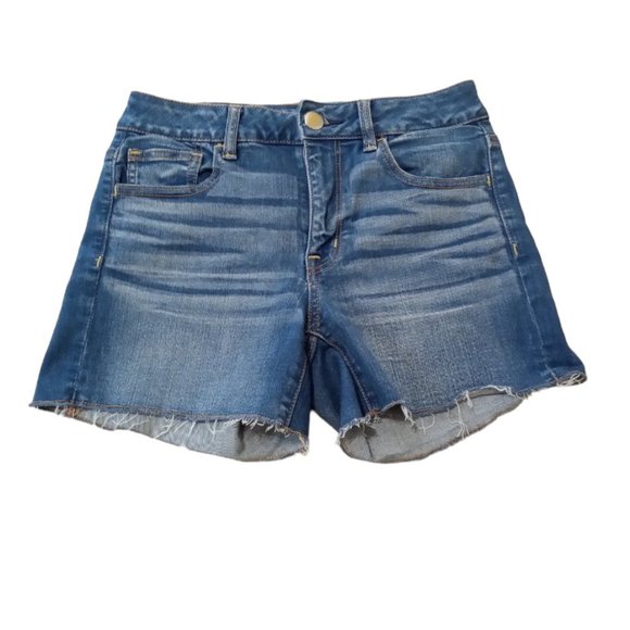 American Eagle Outfitters Pants - American Eagle Outfitters Blue Hi-Rise Shortie Cut-Off 5-Pocket Shorts Size 4